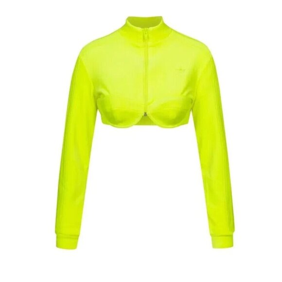 adidas x Jeremy Scott Originals Track Top Neom Yellow Size Medium H50968 - Picture 2 of 9